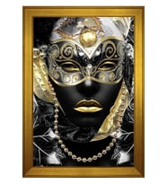 Kadın Motifli Kanvas Tablo 80 x 110 cm Gold Çerçeve