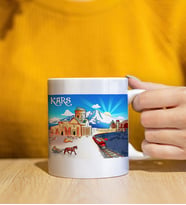 Kars Tasarımlı Beyaz Kupa