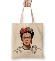 Frida Kahlo 4 Bez Çanta Uzun Saplı