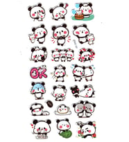 Sticker Kabartmalı Stiker Çıkartma Etiket (XHC167)-18x9 cm- Komik panda