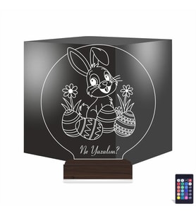 Luvivia Paskalya Tavşan Yumurta Çocuk Odası Kişiye Özel 3D Lamba - Masa Gece Lambası