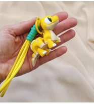 Anahtarlık Çanta Süsü 3D Dinozor Oynar Eklem Oyuncak Yılbaşı Doğum Günü Hediye Sarı