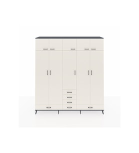 Hyperion Gardrop 6 Raflı 6 Çekmeceli 4 Askılı 220x44x243 Antrasit-Aytaşı/Aytaşı