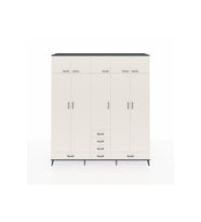 Hyperion Gardrop 6 Raflı 6 Çekmeceli 4 Askılı 220x44x243 Antrasit-Aytaşı/Aytaşı