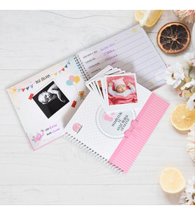 Anne Bebek Günlüğü + Jel Kalem + Stiker + 20 Pola Kart (Açık Pembe)