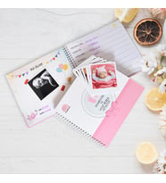 Anne Bebek Günlüğü + Jel Kalem + Stiker + 20 Pola Kart (Açık Pembe)