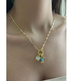 Ahtapot Charm Detay Çelik Kolye