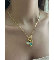 Ahtapot Charm Detay Çelik Kolye
