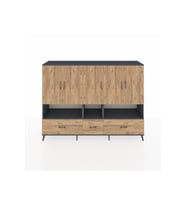 Hyperion Dolap 12 Raflı 3 Çekmeceli 5 Kapaklı 220x44x163 Antrasit-Çam