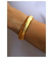 14 Ayar Altın 15 Mm Baklava Işıltılı Model Bilezik