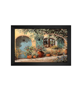 Manzara Temalı Kanvas Tablo 50 x 70 cm Siyah Çerçeve