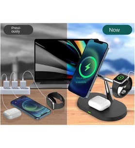 Lexroo BW04 Aple Kablosuz Wireless Hızlı Şarj Standı Iwatch Airpods iPhone 11 11 Pro 12 12 Pro 13