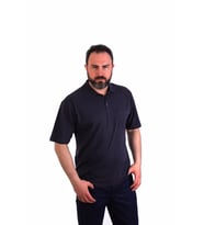 ESERIS - Polo Yaka Kısa Kol Pike Tişört - Lacivert - Cepli