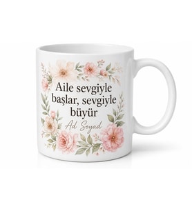Kişiye Özel Aileye Doğum Günü Hediyesi Kupa Bardak İsimli Özel Tasarım