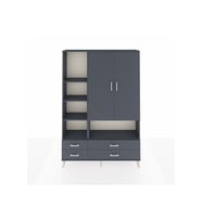 Arges Gardrop 8 Raflı 4 Çekmeceli 2 Kapaklı 132x30x195 Antrasit-Antrasit
