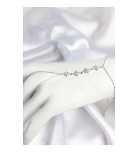 Mey İthalat® Gümüş Renk Zirkon Taşlı Sıralı Kutup Yıldızı Model Şahmeran