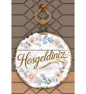 Modern Dijital Baskı Reenkli Beyaz Vintage Kapı Süsü