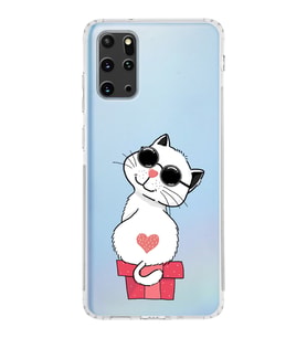 Samsung Galaxy S20 Plus Uyumlu Kamera Korumalı Kapak Coolcat Tasarımlı  Şeffaf  Kılıf