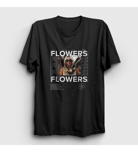 Presmono Unisex Siyah Flowers V2 Miley Cyrus T-Shirt 400657tt
