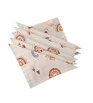  Pamuk Muslin Kumaş Bebek Ağız Mendili Harf Desen(25x25Cm)  (Çok Renkli)