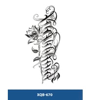 XQB-670 ORTA BOY GÜL VE YAZI GEÇİCİ DÖVME-TATTO
