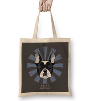 Frenchie Retro Japanese French Bulldog Bez Çanta Uzun Saplı