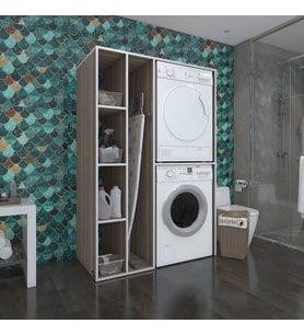 Kenzlife çamaşır-kurutma makinesi dolabı alyusha sol crd 180*120*60 banyo kapaksız arkalıksız (Karışık)