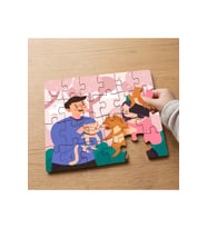 Evcil Hayvanlar ve Sahipleri Tasarımlı 24 Parça Ahşap Çocuk Puzzle