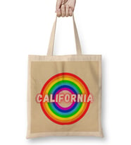 California Vintage Retro Style Art Bez Çanta Uzun Saplı