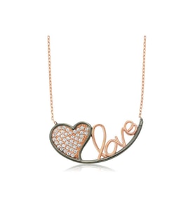 Gümüş Kalpli Love Kadın Kolye CSR2180364