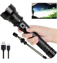 Valkyrie Şarjlı LED Ultra Güçlü El Feneri 2400mAh Zoom Darbeye Suya Dayanıklı 1. Kalite