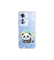Oppo Reno 11F ile Uyumlu Splash Panda Tasarımlı Şeffaf Silikon Kılıf