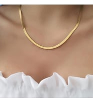 Altın Kaplama Çelik Italyan Zincir Kolye 45cm