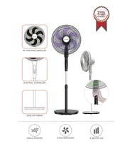 Torima SF-05 Siyah Ayaklı Portatif 50W 3 Kademe 6 Pervaneli 16 İnc Kumandalı Vantilatör Fan