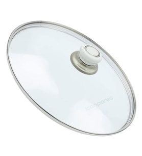 Tencere Tava Cam Kapak 24 cm ve Beyaz Tutma Tepe