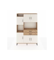 Arges Dolap 8 Raflı 2 Çekmeceli 6 Kapaklı 132x30x195 Çam-Aytaşı/Çam