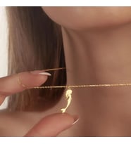 Kişiye Özel Minimal Deniz Kızı Kolye 925K Gümüş (Gold)