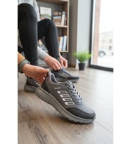 Enoch Unisex Hafif Tabanlı Bağcıklı Yürüyüş ve Koşu Ayakkabısı Günlük Sneaker