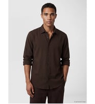 LCW Vision Kahverengi Regular Fit Krinkle Erkek Gömlek