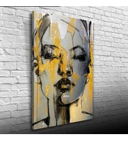 Dekoratif Karakalem Soyut Kadın Portresi Kanvas Tablo 50 x 70