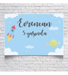 Gökyüzü Temalı Doğum Günü Afişi 35X50 cm