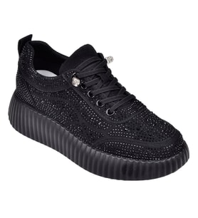 Guja Taşlı Kadın Spor Ayakkanı Sneaker GJ-25K321 SİYAH SÜET