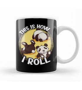 This Is How I Roll Panda Pun Kawaii Little Bear Kupa Bardak Porselen