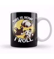 This Is How I Roll Panda Pun Kawaii Little Bear Kupa Bardak Porselen