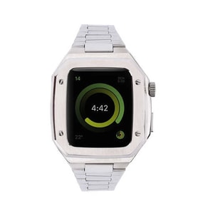 Newface Apple Watch 45mm Metal Petek Kasalı Kordon - Gümüş