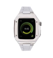Newface Apple Watch 45mm Metal Petek Kasalı Kordon - Gümüş