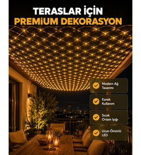 Dekoratif Led File Işık Ağ Tasarımlı Balkon Bahçe Ve Oda Aydınlatması