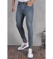 Erkek Jeans Skinny Fit Likralı Italyan Kesim Dar Paça Tırnaklı Kot Pantolon