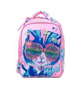 CHIMOLA CAT WITH GLASSES SIRT ÇANTASI 12" ÇOK RENKLİ (K)