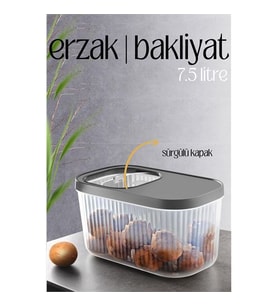 Turk MultiBox Erzak Bakliyat Kutusu Sürgülü Kapak 7.5 Litre